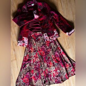 Floral A-Line Midi Skirt
